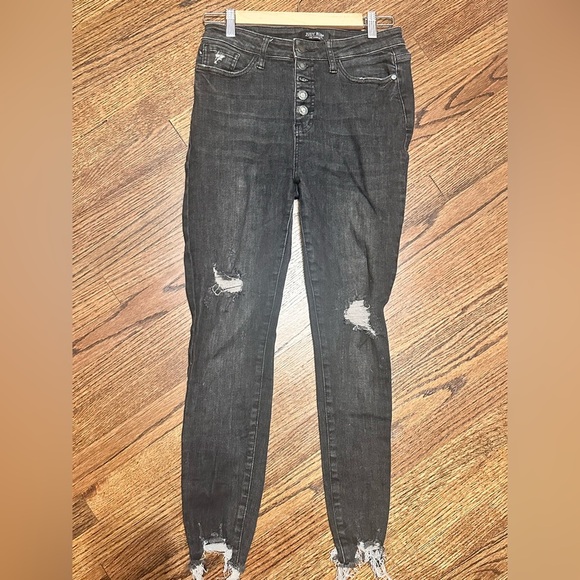 Judy Blue Denim - Judy Blue Black Distressed Skinny Jeans